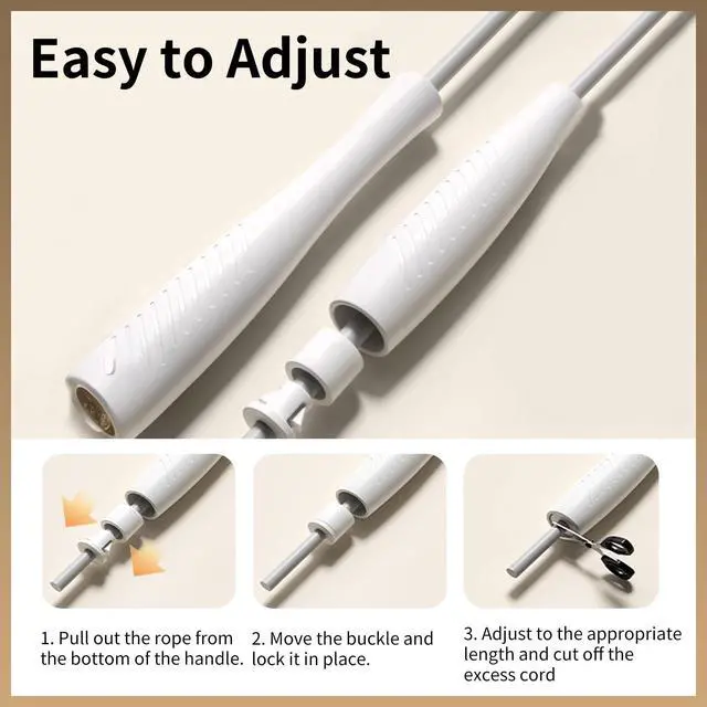 Alt view image 2 of 7 - Jump Ropes Kids, Adjustable Children Jump Rope with ABS Handles and PVC Rope for Child Student Toddler (Grey)