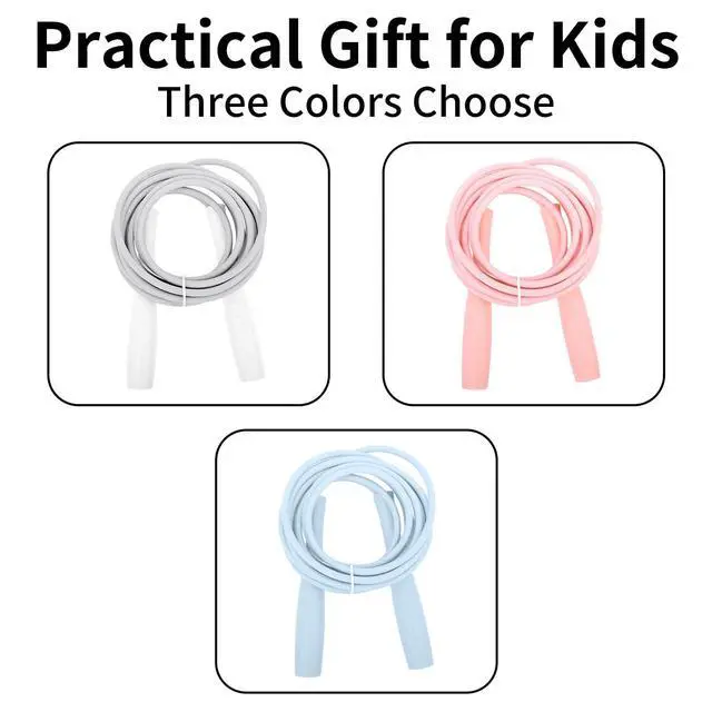 Alt view image 5 of 7 - Jump Ropes Kids, Adjustable Children Jump Rope with ABS Handles and PVC Rope for Child Student Toddler (Grey)