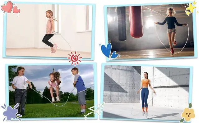 Alt view image 7 of 7 - Jump Ropes Kids, Adjustable Children Jump Rope with ABS Handles and PVC Rope for Child Student Toddler (Grey)