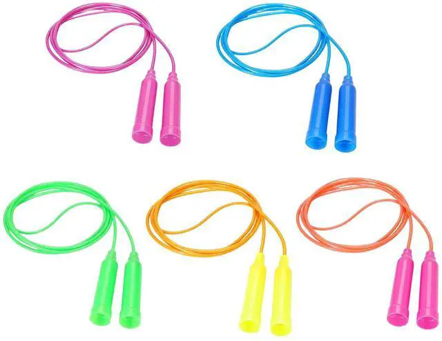 Main image of 5-Pack Soft PVC Colorful Jump Ropes - Gentle Fitness for Home & Gym, Non-Slip Handles, Quiet Use on Floors