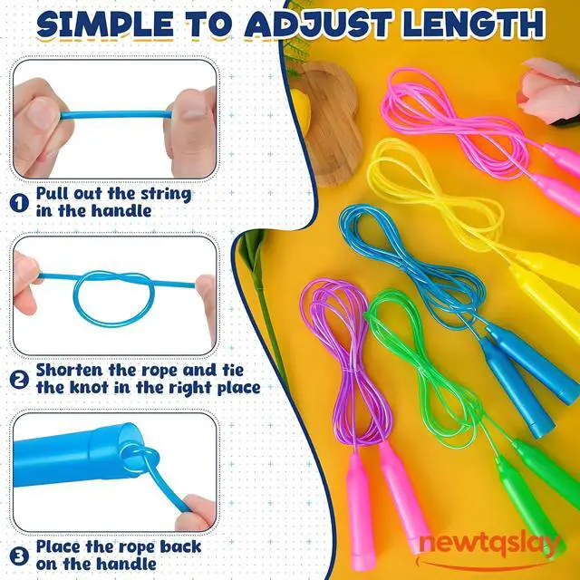 Alt view image 4 of 5 - 5-Pack Soft PVC Colorful Jump Ropes - Gentle Fitness for Home & Gym, Non-Slip Handles, Quiet Use on Floors