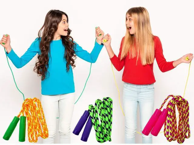 Alt view image 5 of 6 - 7ft Adjustable Jump Rope for Kids (2-Pack) Nylon Braided Skipping Rope for Kids | Playground Toys & Recess Equipment for Elementary School | Gymnastics Party Favors. 1995-2p