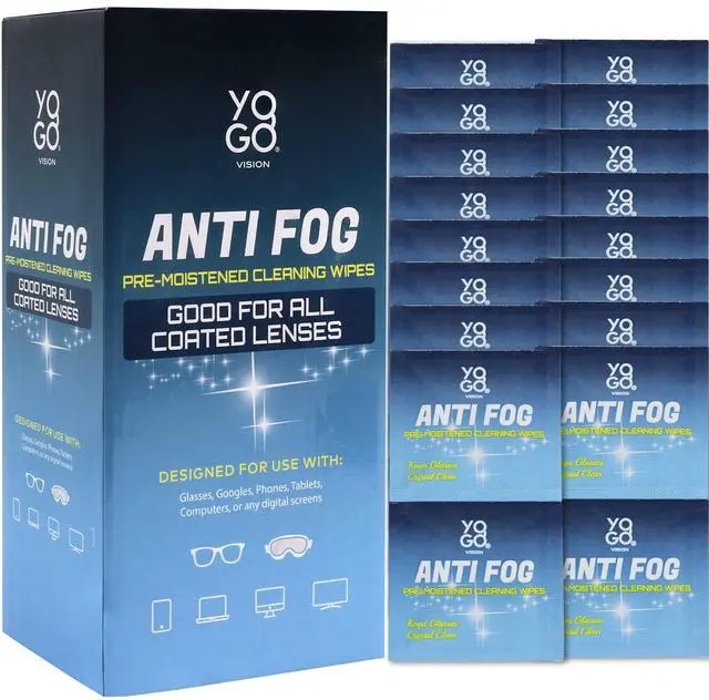 Main image of Anti Fog Wipes for Glasses Pre Moistened Cleaner Lens Wipes for Screens, Binoculars, Face Sheilds, Ski Masks, Swim Goggles, Individual Wrapped Antifog for Eyeglass Cleaner (30 pack)