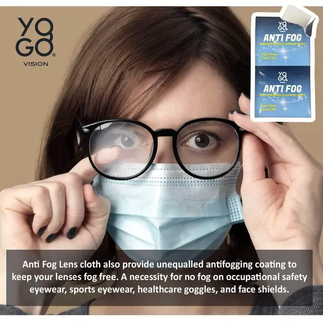 Alt view image 5 of 5 - Anti Fog Wipes for Glasses Pre Moistened Cleaner Lens Wipes for Screens, Binoculars, Face Sheilds, Ski Masks, Swim Goggles, Individual Wrapped Antifog for Eyeglass Cleaner (30 pack)