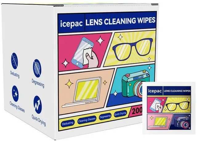 Main image of Glasses Wipes Lens Cleaner- -Moistened Individual Wrapped Eye Glasses Cleaning Wipes | Glasses Cleaner Safely Cleans Glasses, Sunglasses, Phone Screen, Electronics & Camera Lens (white-200)
