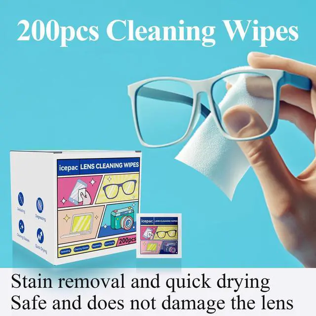 Alt view image 3 of 7 - Glasses Wipes Lens Cleaner- -Moistened Individual Wrapped Eye Glasses Cleaning Wipes | Glasses Cleaner Safely Cleans Glasses, Sunglasses, Phone Screen, Electronics & Camera Lens (white-200)