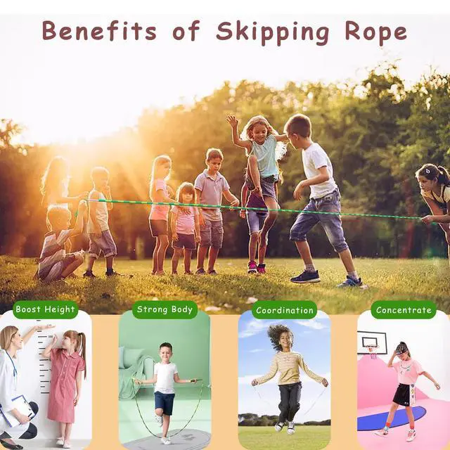 Alt view image 5 of 7 - 2 Pack Jump Rope for Kids Girls and Boys, Soft Beaded Jump Ropes, Adjustable Skipping Rope, Workout and Weight Loss,9.2Ft(Blue&Purple)