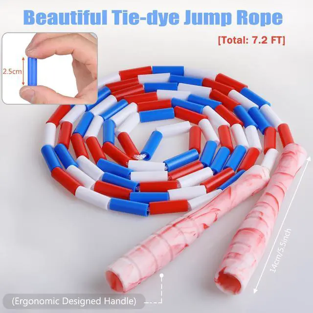 Alt view image 2 of 7 - 2 Pcs Bead Jump Rope for Kids Adults, Beaded Jump Rope For Fitness (Yellow+Red)