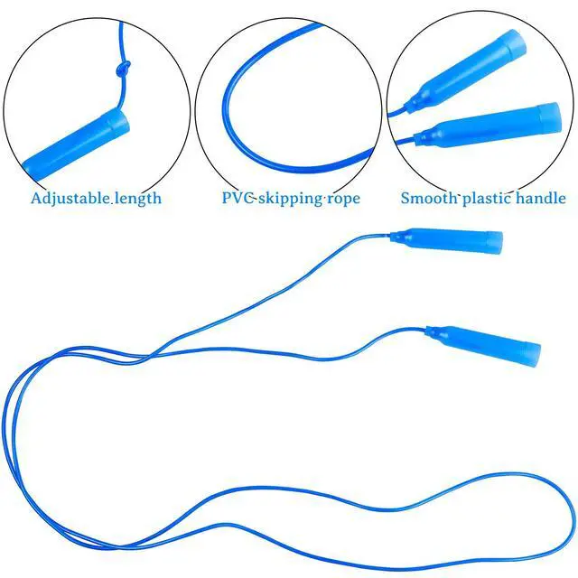 Alt view image 2 of 7 - 6 Pack Colorful Jump Rope Set Adjustable Plastic Jump Ropes Skipping Rope Outdoor Jumping Ropes Great Party Favor