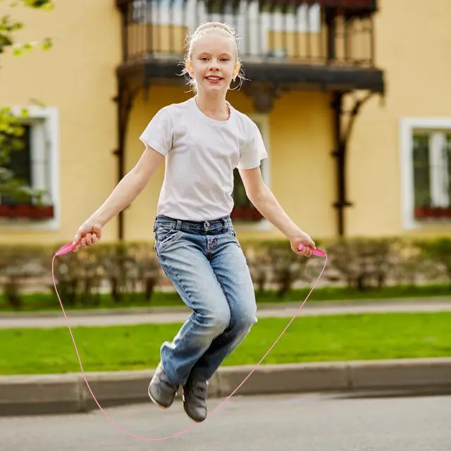 Alt view image 5 of 7 - 6 Pack Colorful Jump Rope Set Adjustable Plastic Jump Ropes Skipping Rope Outdoor Jumping Ropes Great Party Favor