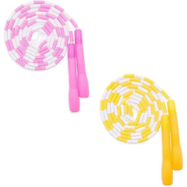 Alt view image 4 of 6 - Beaded Jump Ropes Set of 4-9.2 ft Each, Multicolor, Ages 8-12 - PVC Beaded for Jump Rope Fitness & Cardio Workouts