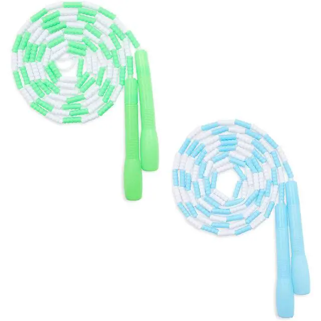 Alt view image 3 of 6 - Beaded Jump Ropes Set of 4-9.2 ft Each, Multicolor, Ages 8-12 - PVC Beaded for Jump Rope Fitness & Cardio Workouts