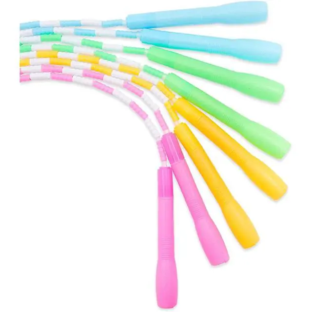 Alt view image 5 of 6 - Beaded Jump Ropes Set of 4-9.2 ft Each, Multicolor, Ages 8-12 - PVC Beaded for Jump Rope Fitness & Cardio Workouts