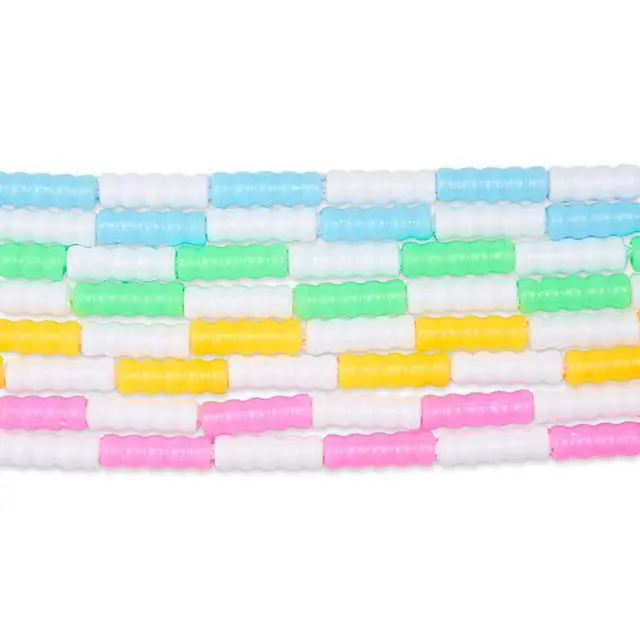 Alt view image 6 of 6 - Beaded Jump Ropes Set of 4-9.2 ft Each, Multicolor, Ages 8-12 - PVC Beaded for Jump Rope Fitness & Cardio Workouts