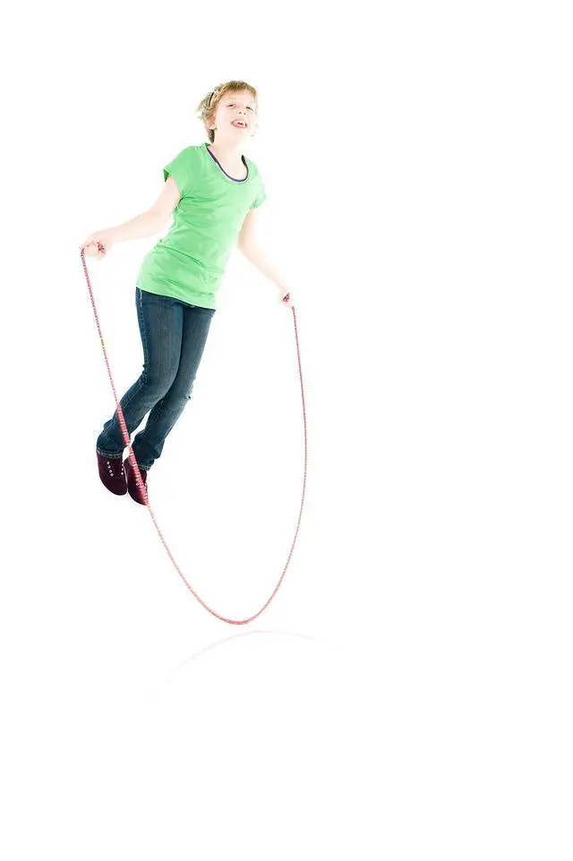 Alt view image 7 of 7 - 8' Foot Single Jump Rope - Active Outdoor Youth Fitness - Red Confetti