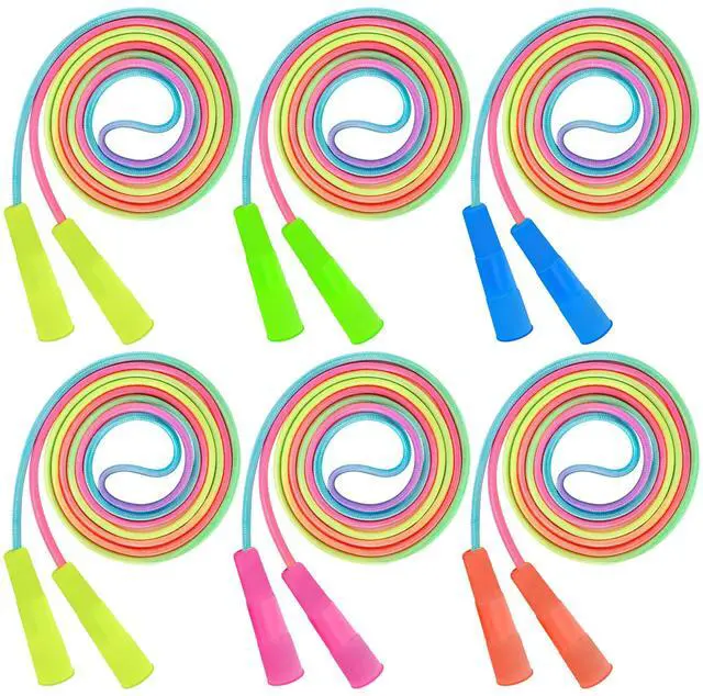 Main image of 6 Pack Jump Rope for Kids, Adjustable Length Nylon Skipping Ropes for Kids