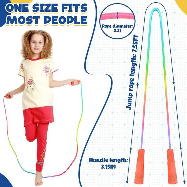 Alt view image 2 of 7 - 6 Pack Jump Rope for Kids, Adjustable Length Nylon Skipping Ropes for Kids