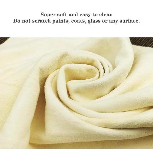 Alt view image 3 of 6 - Chamois Cloth,(7"x6"Pack of 5),Natural Leather,Eyeglasses Cloths,Suitable for Glasses, Jewelry,Piano, Musical Instruments,Phone Computer TV,Tableware,Cars,Camera,etc.