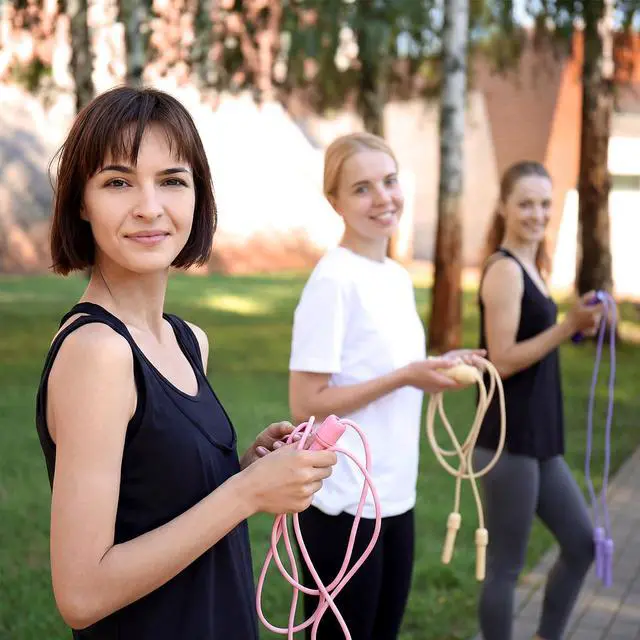 Alt view image 6 of 7 - Jump Rope 8.2 Feet Adjustable Fitness Skipping Jump Rope with Plastic Handles for Outdoor Exercise Sport Party Equipment, Assorted, Macaron Colors(30)