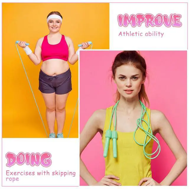Alt view image 5 of 7 - Jump Rope 8.2 Feet Adjustable Fitness Skipping Jump Rope with Plastic Handles for Outdoor Exercise Sport Party Equipment, Assorted, Macaron Colors(30)