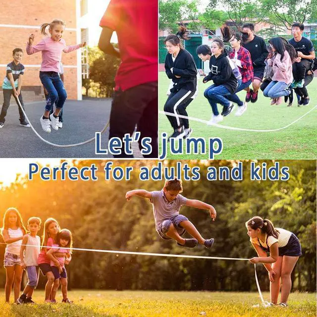 Alt view image 7 of 7 - Long Jump Rope, Multiplayer Skipping Rope with Wooden Handle for Kids and Adult, Team Group Jumping Rope for School Sport and Outdoor Activity, 16ft