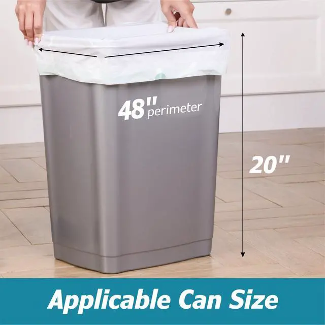Alt view image 5 of 7 - 8 Gallon Drawstring Garbage Bags 0.8 Mil Ultra Strong Medium Kitchen Trash Bags Medium Plastic Bags - Individual, Unscented, White, 23"x27", 50 Count