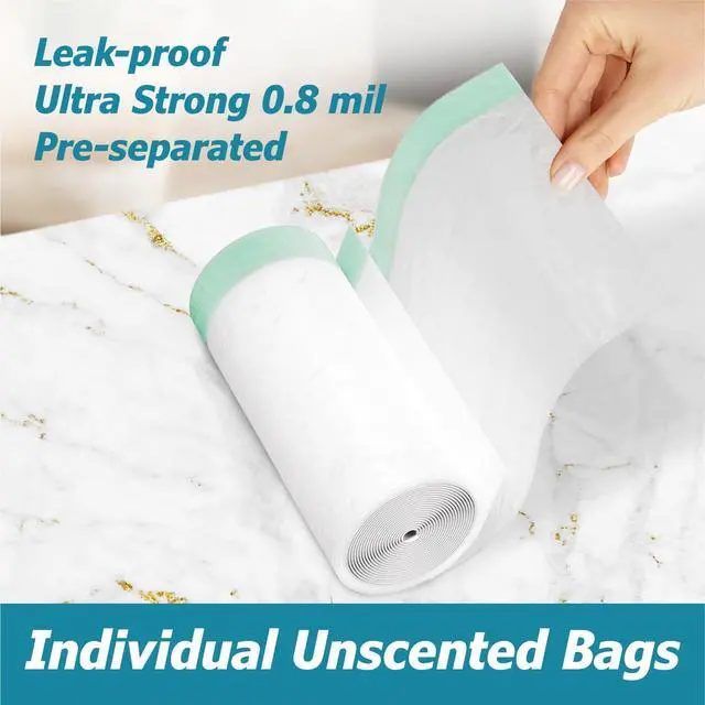 Alt view image 6 of 7 - 8 Gallon Drawstring Garbage Bags 0.8 Mil Ultra Strong Medium Kitchen Trash Bags Medium Plastic Bags - Individual, Unscented, White, 23"x27", 50 Count