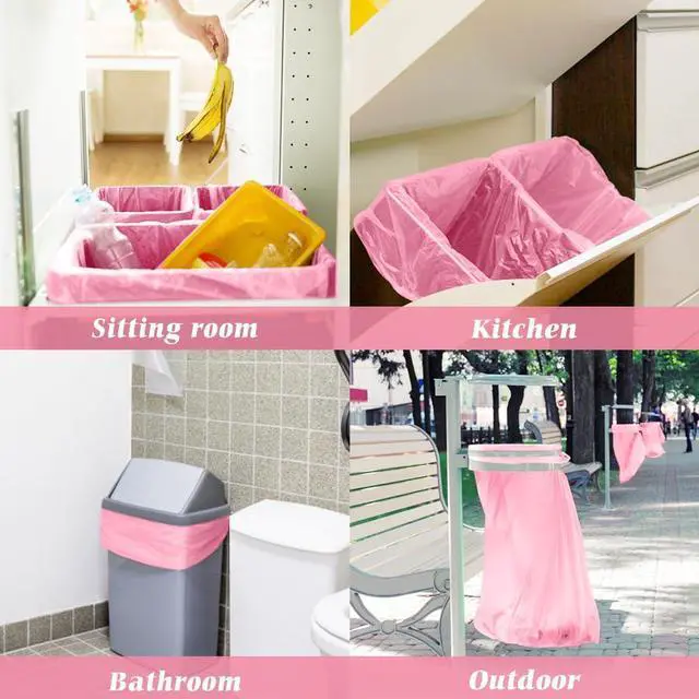Alt view image 5 of 7 - Colorful Clear Strong Tall Kitchen Trash Bags 13 Gallon 100 Counts,Fit 10,13,15,16,18 Gal Garbage Bags by Teivio, Bin Liners, Plastic Bags for home Office Bathroom,Multicolor
