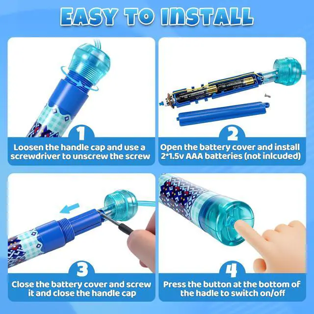 Alt view image 6 of 7 - LED Jump Rope for Kids Colorful Skipping Rope Light Up Ropes for Girls Boys Fitness Exercise & Lights Dancing & Night Party Favors,Blue