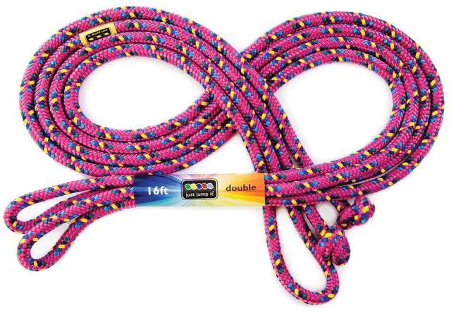 Main image of 16' Foot Single Jump Rope - Active Outdoor Youth Fitness - Double Dutch Length - Red Confetti