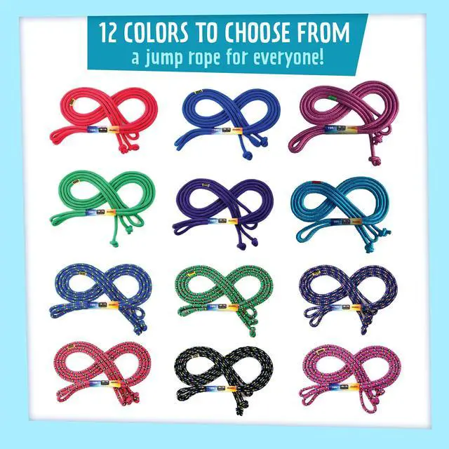 Alt view image 5 of 6 - 16' Foot Single Jump Rope - Active Outdoor Youth Fitness - Double Dutch Length - Red Confetti