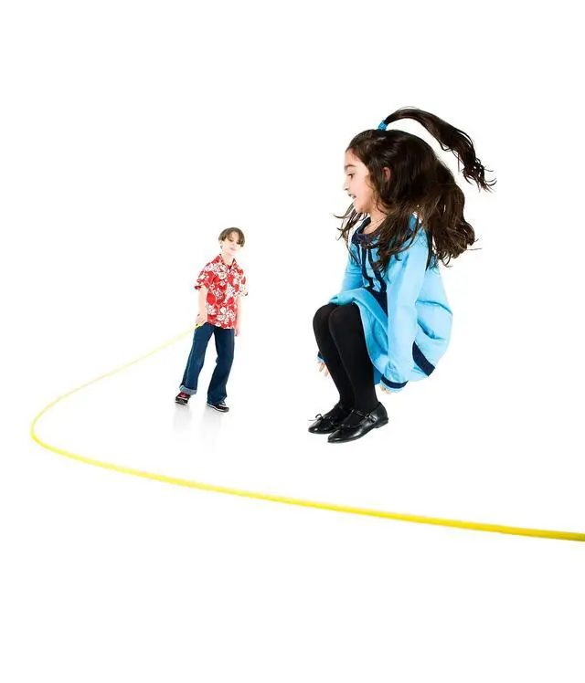 Alt view image 6 of 6 - 16' Foot Single Jump Rope - Active Outdoor Youth Fitness - Double Dutch Length - Red Confetti
