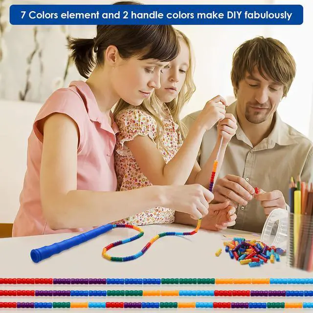 Alt view image 4 of 7 - Double Dutch 16 FT 2 Pack Long Jump Rope, Plastic Segmented Beaded DIY Rope, Suitable for Children and Adults, Long Enough for 5-6 Jumpers (Blue)