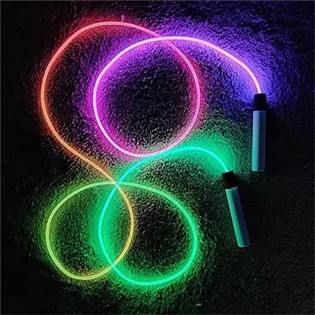Alt view image 3 of 7 - LED Night Glow Jump Ropes Glowing Skipping Rope for Adjustable Adults Portable Training Sports Fitness Equipment(Blue)