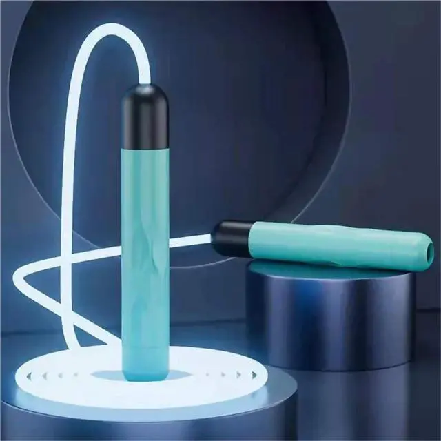 Alt view image 4 of 7 - LED Night Glow Jump Ropes Glowing Skipping Rope for Adjustable Adults Portable Training Sports Fitness Equipment(Blue)