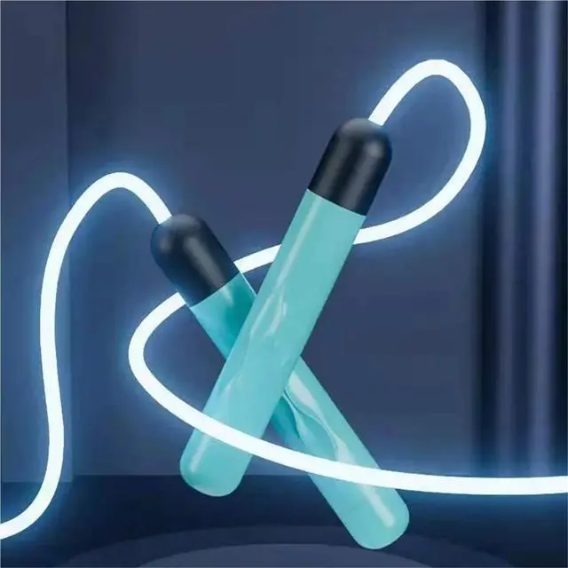 Alt view image 5 of 7 - LED Night Glow Jump Ropes Glowing Skipping Rope for Adjustable Adults Portable Training Sports Fitness Equipment(Blue)