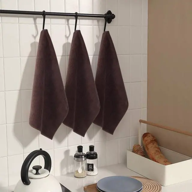 Alt view image 5 of 7 - Absorbent Microfiber Dish Cloth Kitchen No Streak Cleaning Cloth Dish Rags Lens Cloths 12 Inch X 12 Inch 12 Pack Dark Brown