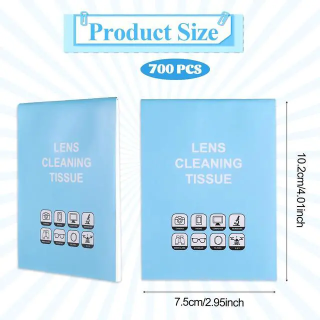 Alt view image 3 of 7 - 700 Sheets Lens Cleaning Tissue Paper, Lens Cleanr Papers Tissue for Microscope Len, Camera Len, Glasses, Computer Screens, Electronic Screens, Precision Optics 14 Booklets