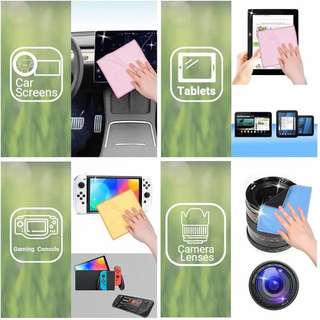 Alt view image 6 of 7 - Microfiber Cleaning Cloths Double-Sided - 5 Pack - 6.6 x 6.2 inch - Microfiber and Suede Cloth for Smartphones
