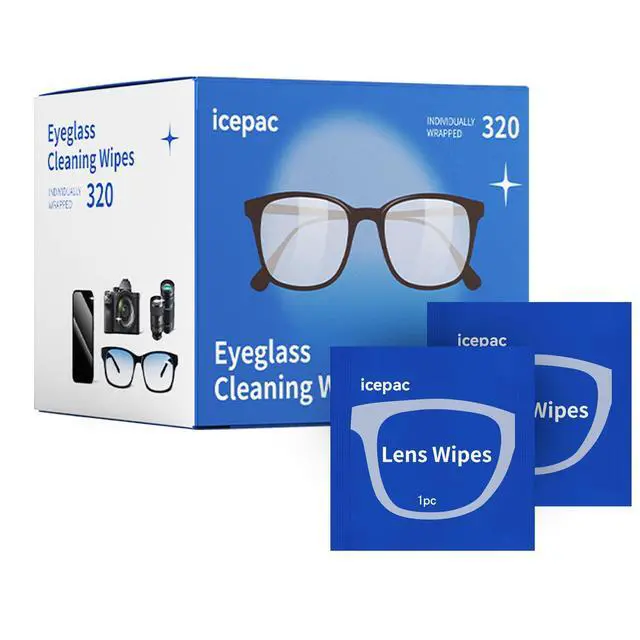 Main image of Glasses Wipes Lens Cleaner- 320 Pre-Moistened Individual Wrapped Eye Glasses Cleaning Wipes | Glasses Cleaner Safely Cleans Glasses, Sunglasses, Phone Screen, Electronics & Camera Lens