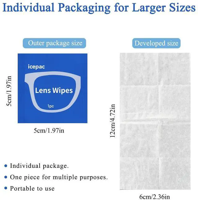 Alt view image 2 of 7 - Glasses Wipes Lens Cleaner- 320 Pre-Moistened Individual Wrapped Eye Glasses Cleaning Wipes | Glasses Cleaner Safely Cleans Glasses, Sunglasses, Phone Screen, Electronics & Camera Lens