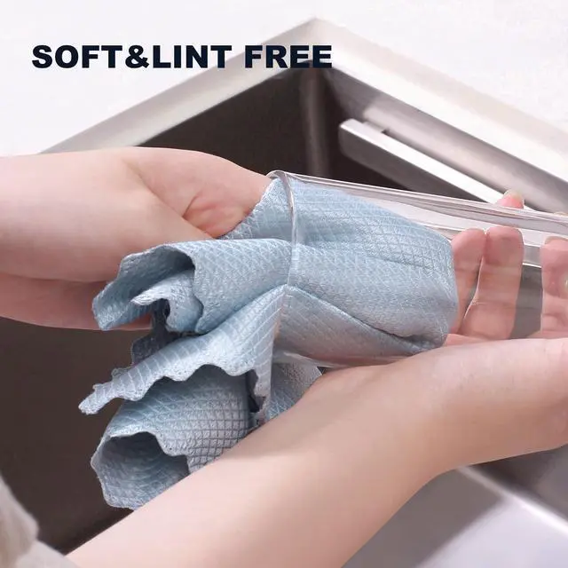 Alt view image 4 of 7 - Fish Scale Streak Free Magic Glass Window Cleaning Cloth, Microfiber Cleaning Cloth, Reusable Absorbent Shiny Wipes, Microfiber Towels, Lint Free Dish Drying Polishing Towels, 5 pcs