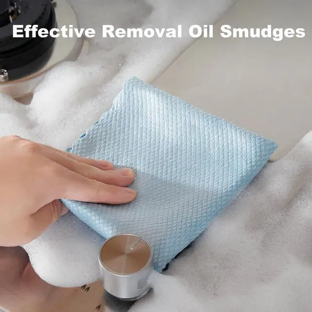 Alt view image 3 of 7 - Fish Scale Streak Free Magic Glass Window Cleaning Cloth, Microfiber Cleaning Cloth, Reusable Absorbent Shiny Wipes, Microfiber Towels, Lint Free Dish Drying Polishing Towels, 5 pcs