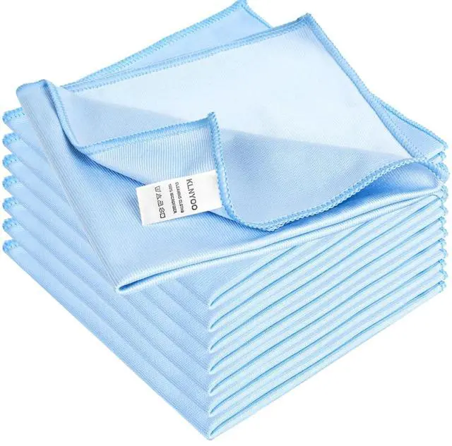 Main image of Microfiber Glass Cleaning Cloths Lint Free Streak Free Quickly and Easily Clean Windows & Mirrors Without Chemicals Polishing Cloth 16x16 Inch 8 Pack Blue