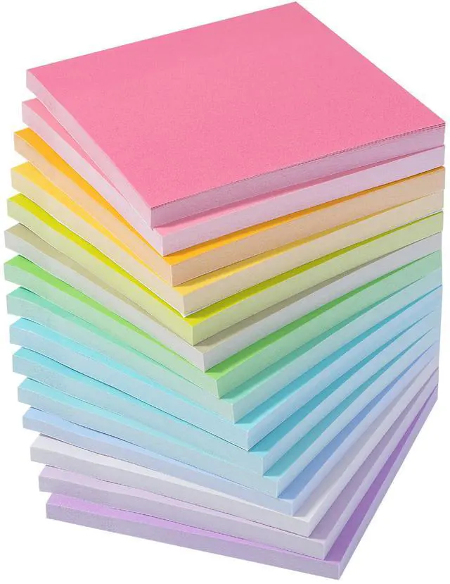 Main image of Sticky Notes, 3"x3", 15 Pads, 675 Sheets, Pastel Colors