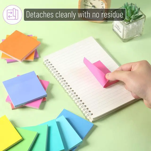 Alt view image 5 of 5 - Sticky Notes, 3"x3", 15 Pads, 675 Sheets, Pastel Colors
