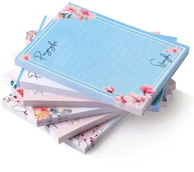 Main image of Floral Lined Sticky Notes, 3" x 4", 6 Pads, 60 Sheets/Pad