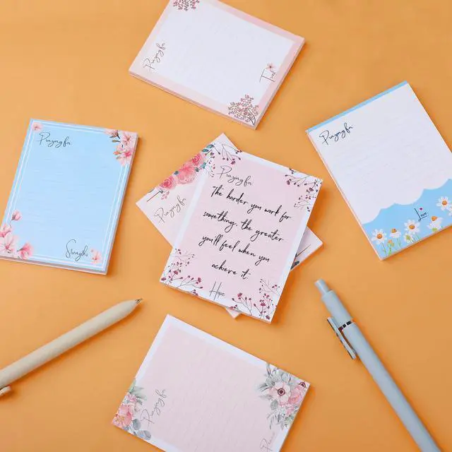 Alt view image 7 of 7 - Floral Lined Sticky Notes, 3" x 4", 6 Pads, 60 Sheets/Pad