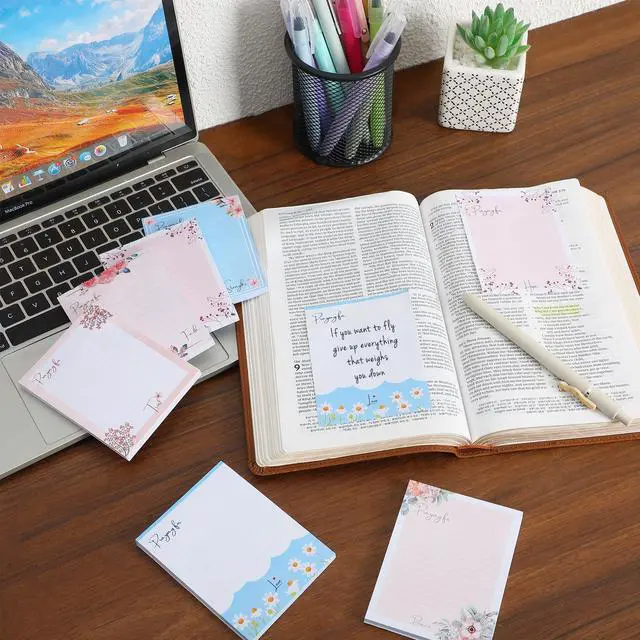 Alt view image 6 of 7 - Floral Lined Sticky Notes, 3" x 4", 6 Pads, 60 Sheets/Pad