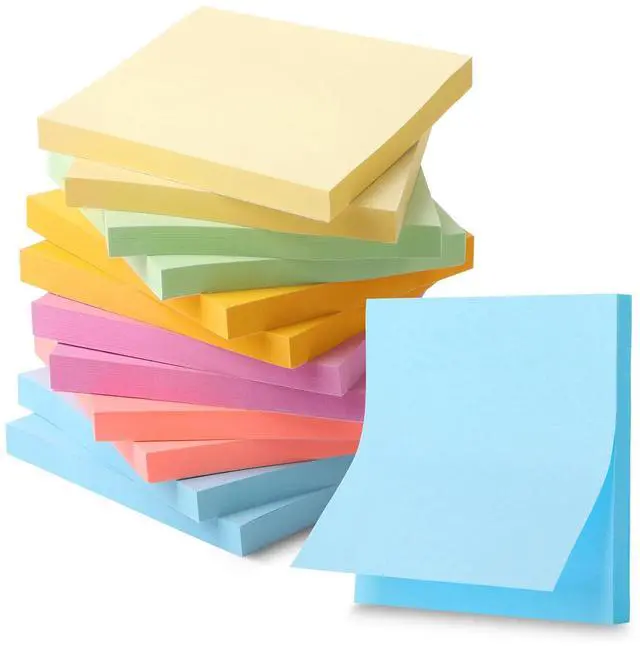 Main image of Sticky Notes, 3"x3", 12 Pads, 720 Sheets, Pastel Colors